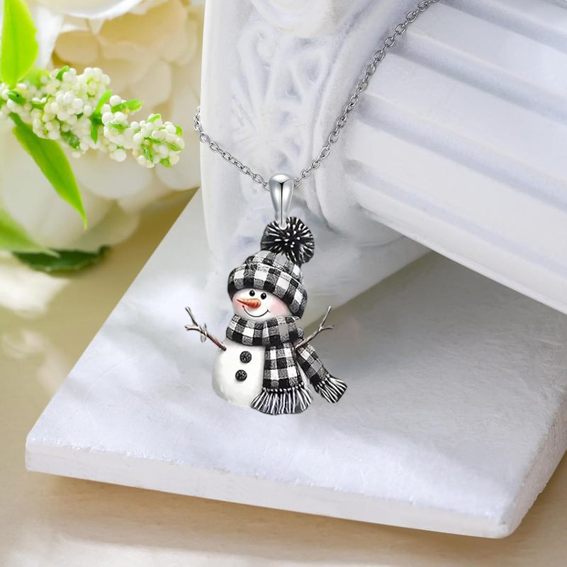 3pcs Retro Snowman Necklace & Earrings Set for Women